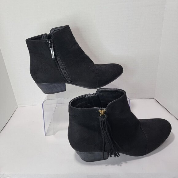 Women Nature Breeze Womens 9 Vegan‎ Faux Suede Tasseled Zipper Bootie Ankle Boot - Picture 1 of 10